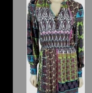 LIZ CLAIBORNE..It features a paisley and geometric print in multiple colors.